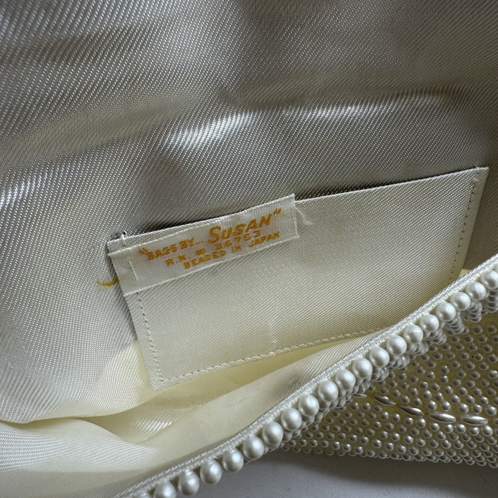 Vtg Faux Pearl Bags By Susan Beaded Japan‎ 1950s Coin Purse Clutch - Picture 11 of 11